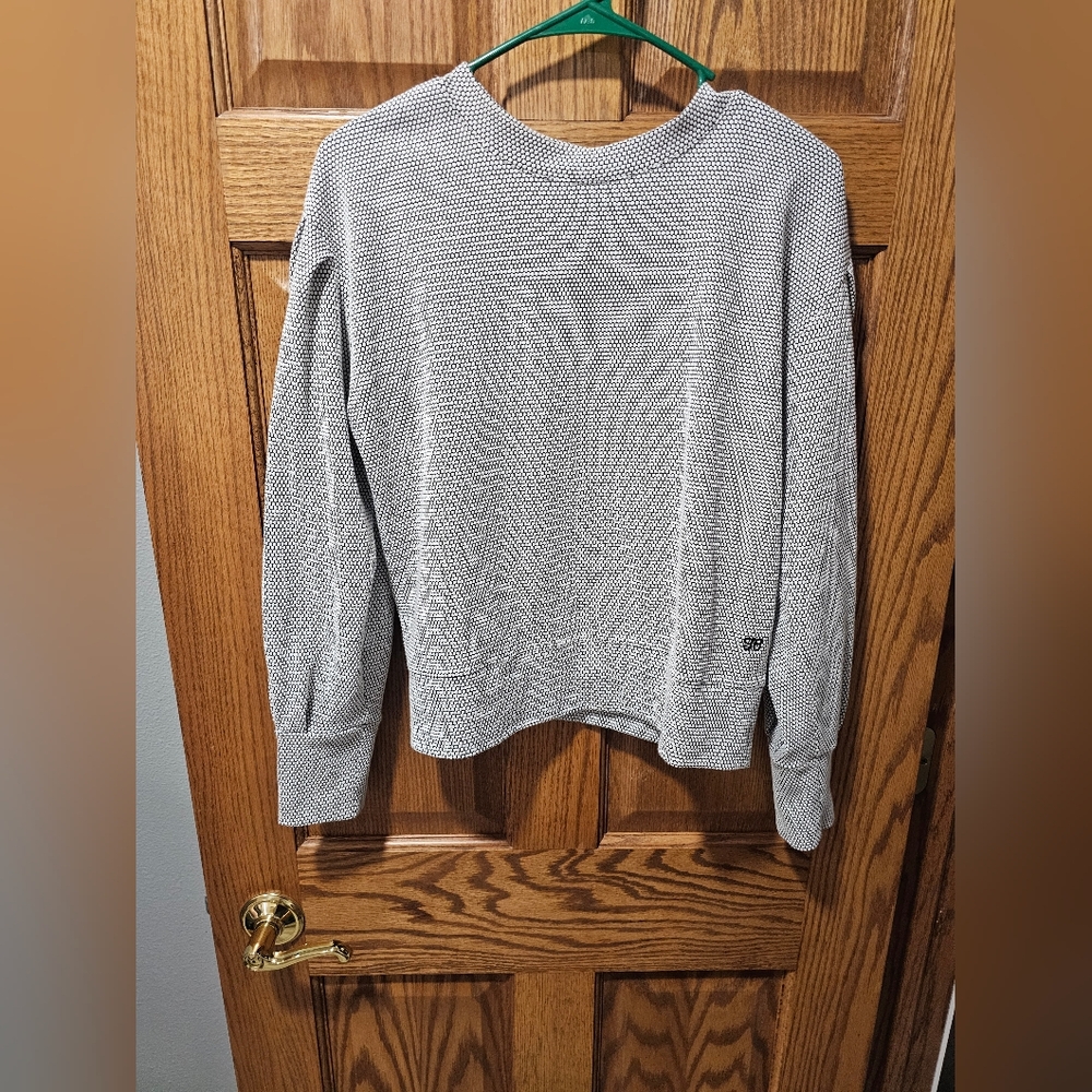 Albion Textured Gray Crew Neck Sweater
